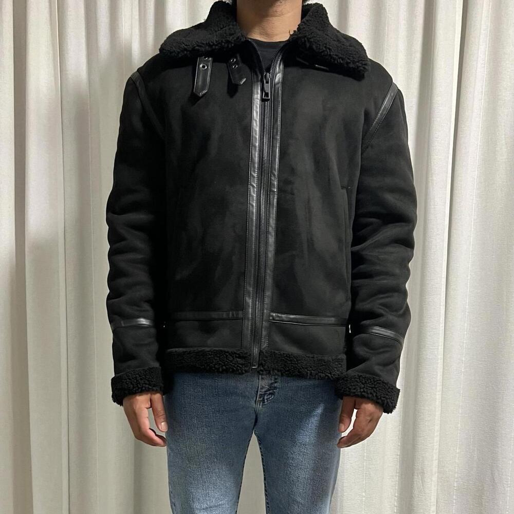 Brand New Zara Black suede bomber jacket Size XL